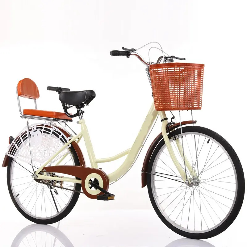  Adult Ladies Women Cycling Rental System Basket Single Speed Street Bicycle Frame City Bike