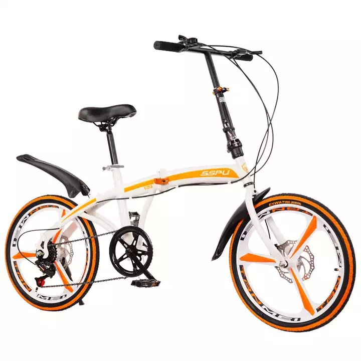  7 speed 20 inch steel light black bicycle daily bike folding bike with light weight and strong frame hot to sale